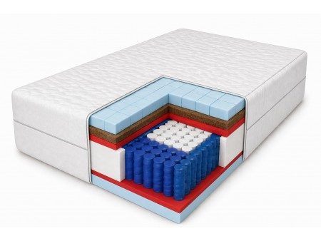 Materac KRĘGOSEN 90x200x27 pianka T25, pocket, kokos, profilowana pianka, antyalergiczny, przeciwodleżynowy, 7 stref