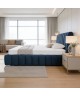 MONACO upholstered bedroom bed with a bed base and storage space for bedding