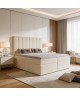 Continental bed with a NERO BOX SZTRUKS mattress and bedding storage compartments