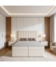 Continental bed with a NERO BOX SZTRUKS mattress and bedding storage compartments