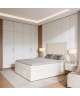 Continental bed with a NERO BOX SZTRUKS mattress and bedding storage compartments