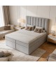 Continental bed with a NERO BOX SZTRUKS mattress and bedding storage compartments