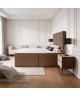NERO continental bed with built-in mattress and bedding storage compartments