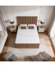 NERO continental bed with built-in mattress and bedding storage compartments