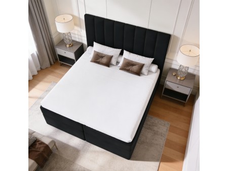 NERO continental bed with built-in mattress and bedding storage compartments