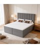 NERO continental bed with built-in mattress and bedding storage compartments