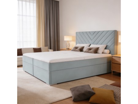 A continental bed with a VICTORIA mattress and bedding storage compartments