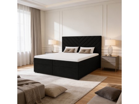 A continental bed with a VICTORIA mattress and bedding storage compartments