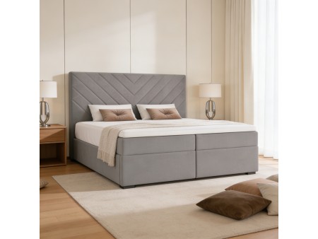 A continental bed with a VICTORIA mattress and bedding storage compartments