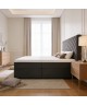 A continental bed with a VICTORIA mattress and bedding storage compartments