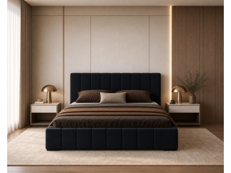 Polsterbett „NERO“ für das Schlafzimmer mit Bettrahmen und Bettkasten