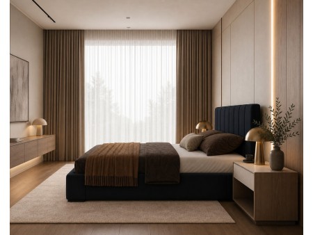 Polsterbett „NERO“ für das Schlafzimmer mit Bettrahmen und Bettkasten
