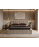 NERO upholstered bedroom bed with a bed base and storage space for bedding