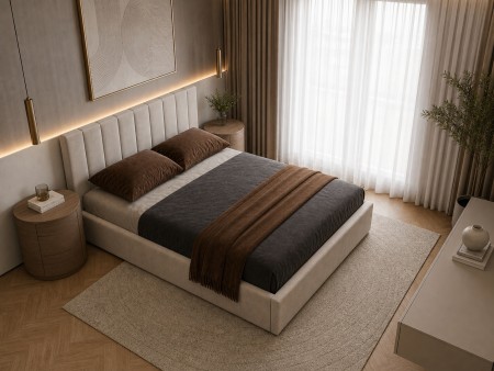 Polsterbett „NERO“ für das Schlafzimmer mit Bettrahmen und Bettkasten