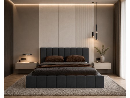 Polsterbett „NERO“ für das Schlafzimmer mit Bettrahmen und Bettkasten