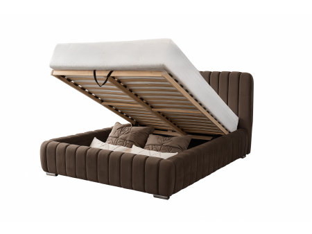 VENUS upholstered bedroom bed with bed base and bedding storage 9