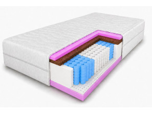 COMFORT H3/H4 pocket spring mattress, 180x200, 7 zones, latex, coconut fibre, pocket spring, reversible, height 20cm