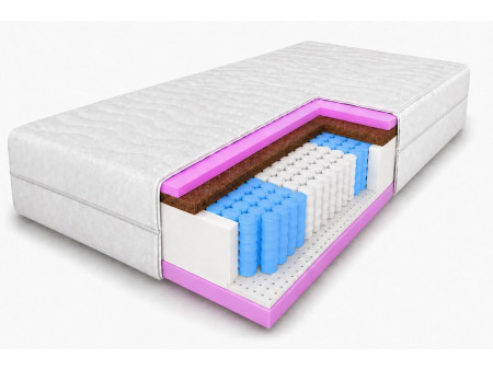 Materac kieszeniowy COMFORT 90x200x26 – H3/H4, 7 stref, lateks, kokos, pocket, średnio twardy/twardy, dwustronny