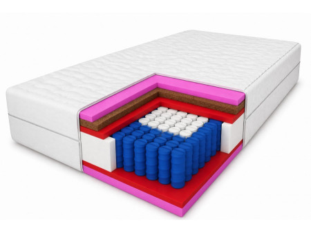 FOLYESO H3/H4 pocket spring mattress, 80x200, 7 zones, pocket springs, HR foam, coconut fibre, hypoallergenic, height 20cm