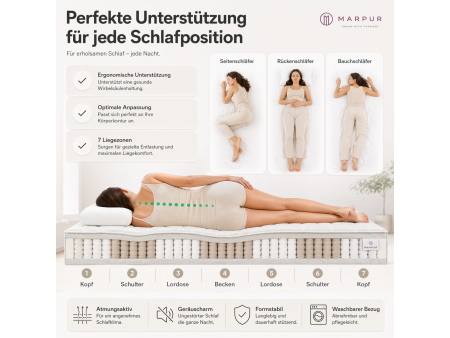 Taschenfederkernmatratze 200x200 CAILANO H3, 25 cm, Visco, Taschenfederkern, Schaumstoff, antiallergisch