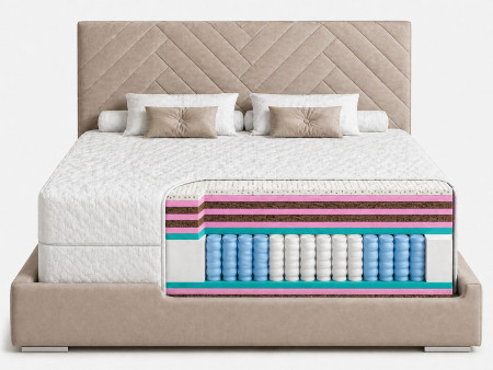 Taschenfederkernmatratze 140x200 PLUS SIZE COMBO H5, 31 cm, Kokosfaser, Taschenfederkern, beidseitig nutzbar