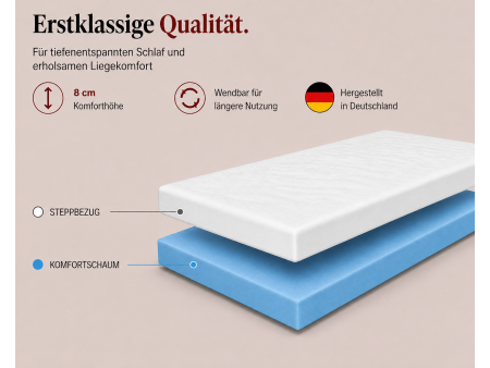 Materac piankowy SELEKT FALA H3 100x200x8– pianka T25, średnio twardy, antyalergiczny