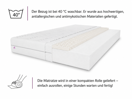 Matratze 70x140 für Kinder BABY LATEX H3, Schaumstoff, Höhe 8 cm