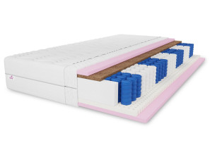 COMFORT H3/H4 pocket spring mattress, 140x200, 7 zones, latex, coconut fibre, pocket springs, reversible, height 20cm