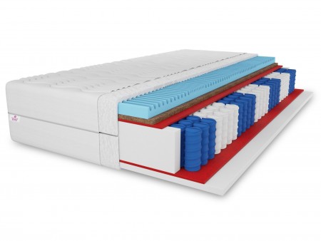 PREMIUM KOKOS H3/H4 pocket spring mattress, 90x200, massage layer, pocket springs, 7 zones, height 21cm