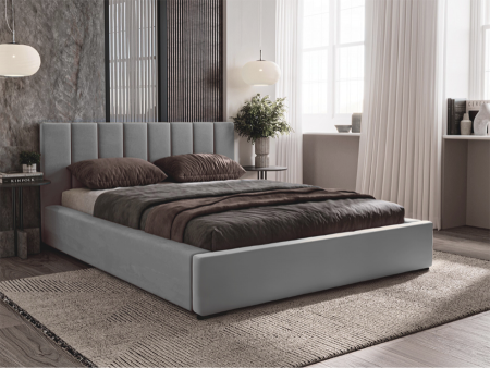 NERO SLEEK upholstered bedroom bed with bed base and bedding storage 1