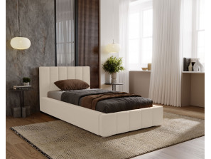 NERO single upholstered bed with bed base and bedding storage compartment 3