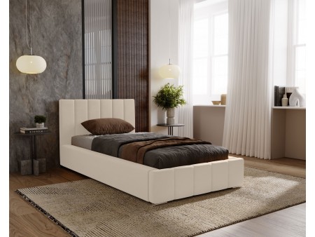 NERO single upholstered bed with bed base and bedding storage compartment 3