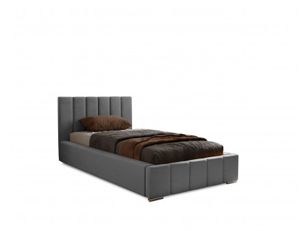 NERO single upholstered bed with bed base and bedding storage compartment 8