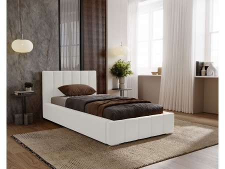 NERO-Einzelbett mit Polsterung, Lattenrost und Bettkasten 9