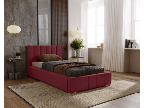 NERO single upholstered bed with bed base and bedding storage 11
