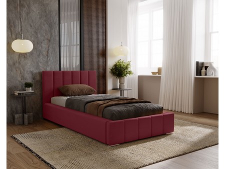NERO single upholstered bed with bed base and bedding storage 11