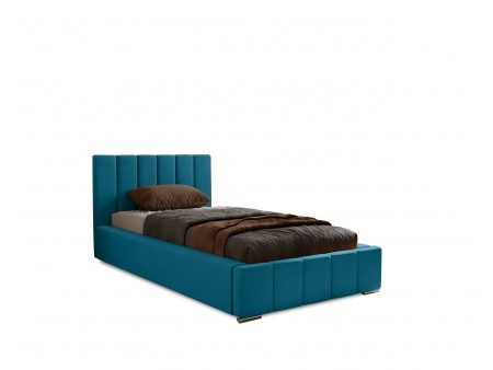 NERO single upholstered bed with bed base and bedding storage 14
