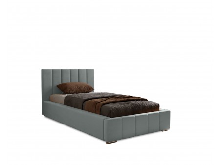 NERO single upholstered bed with bed base and bedding storage 17