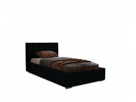 NERO single upholstered bed with bed base and bedding storage 21