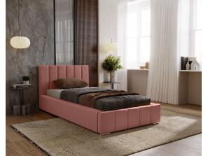 NERO-Einzelbett mit Polsterung, Lattenrost und Bettkasten 26