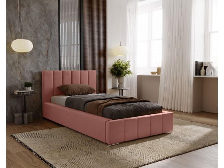 NERO-Einzelbett mit Polsterung, Lattenrost und Bettkasten 26
