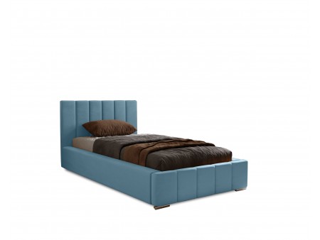NERO-Einzelbett mit Polsterung, Lattenrost und Bettkasten
