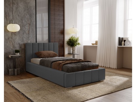 NERO-Einzelbett mit Polsterung, Lattenrost und Bettkasten