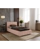 NERO single upholstered bed with bed base and storage compartment