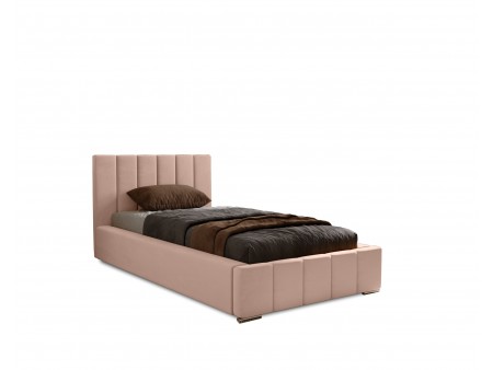 NERO single upholstered bed with bed base and storage compartment