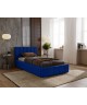 NERO single upholstered bed with bed base and storage compartment