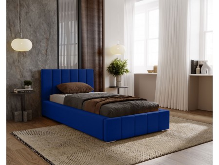 NERO single upholstered bed with bed base and storage compartment