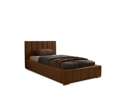 NERO-Einzelbett mit Polsterung, Lattenrost und Bettkasten