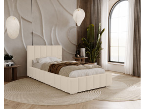 ALMA single upholstered bed for the bedroom, with a bed base and storage space for bedding 6