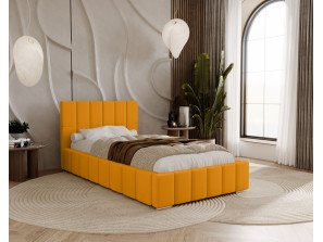 ALMA single upholstered bed for the bedroom, with bed base and bedding storage compartment 8
